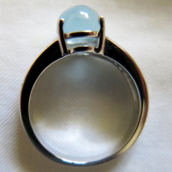 NWT $88 Blue Aquamarine With Rhodium Over Sterling Silver Ring Size 6 - Picture 7 of 12